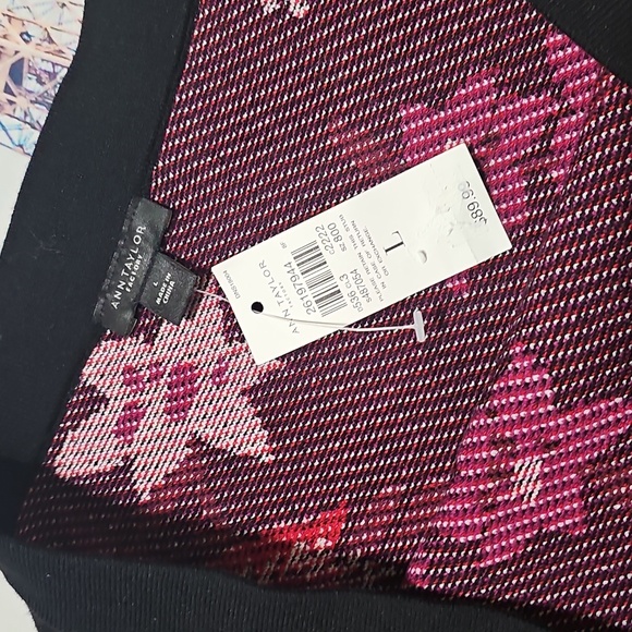 Ann Taylor Factory Stretchy Floral Black Skirt Size Large NWT - Picture 3 of 4